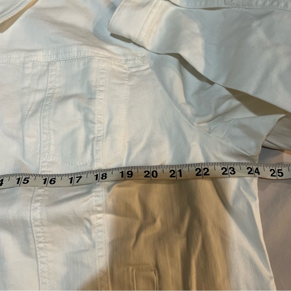 J. Jill White Denim Trucker Jacket - Plus Size 2X - NEW WITH TAGS Stretch - Picture 8 of 8